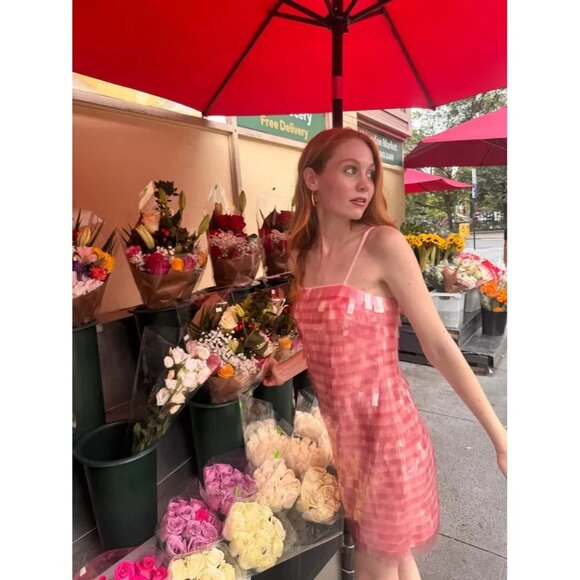 Badgley Mischka Pink Paillette Sequin Mini Cocktail Dress – Women’s Size 6 - Picture 13 of 16